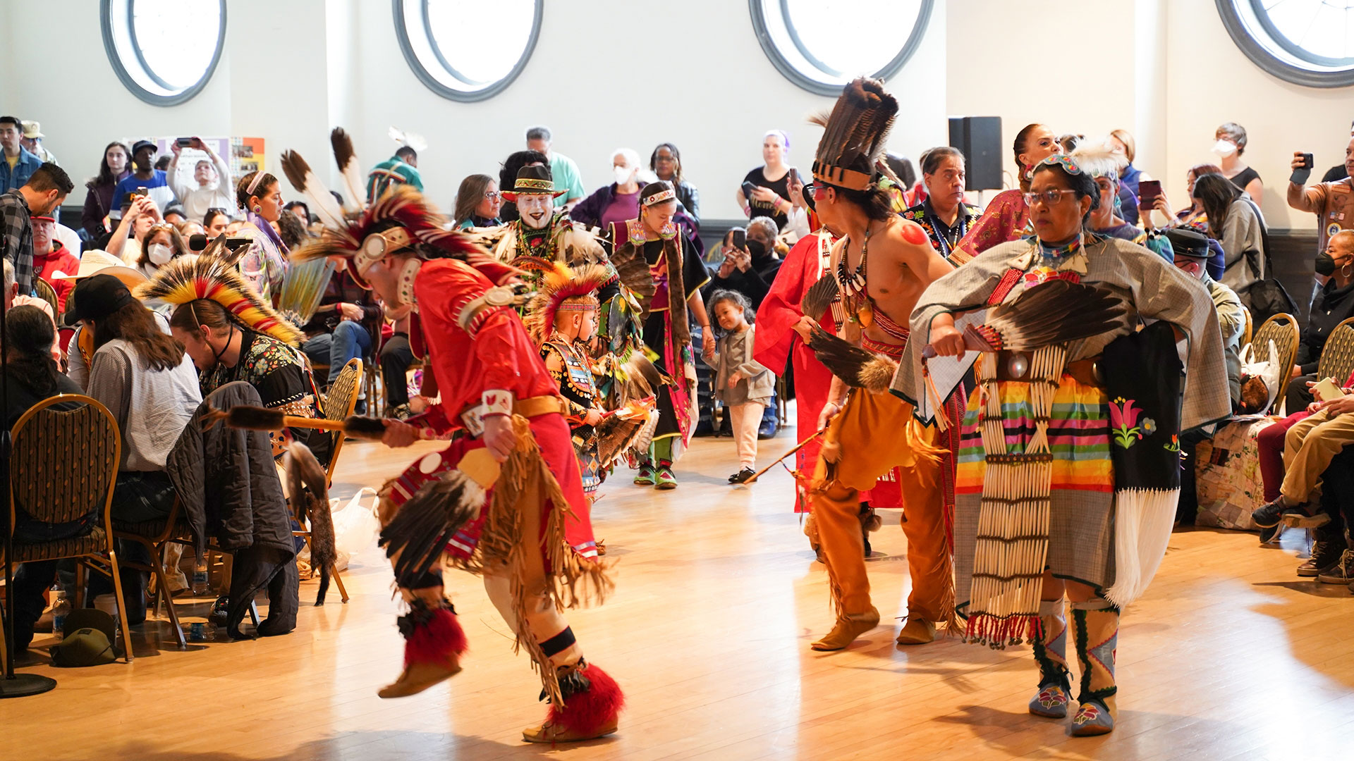 Donning feathers, beads and colorful traditional regalia, Native Americans representing tribes from across the country gathered on Saturday for the first University of Maryland Pow Wow since 2019.