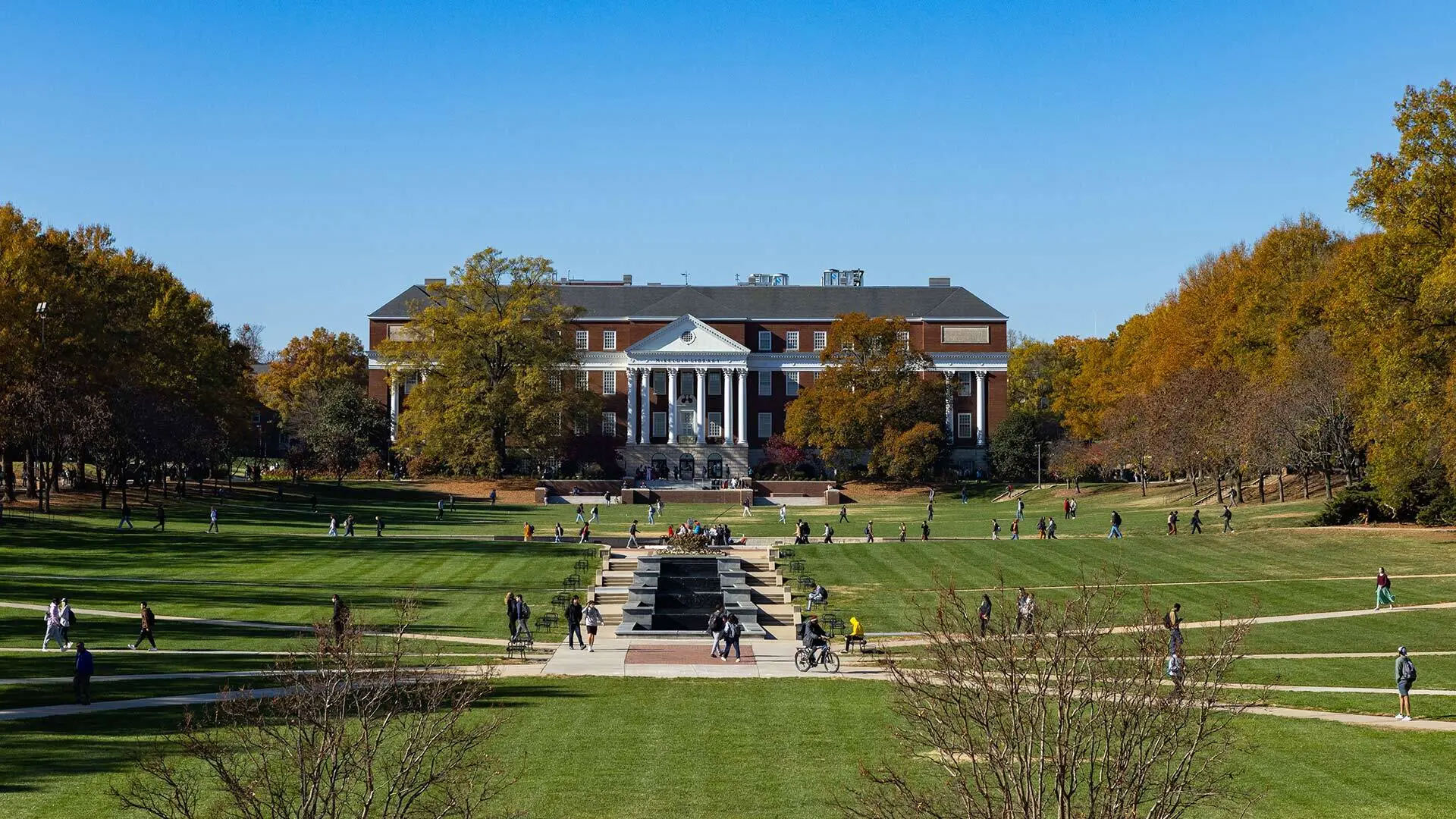 The new Office of Undergraduate Research will enhance opportunities for students across the University of Maryland. Photo of McKeldin Mall in late fall by John T. Consoli.