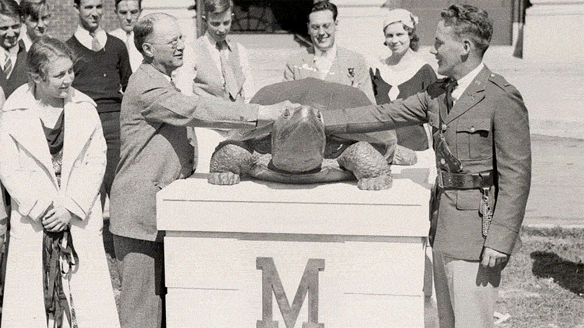 Testudo has been a symbol for UMD to rally around (and defend from students of other colleges, who stole the original sculpture more than once) for nine decades. Photos courtesy of University Archives.